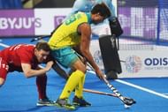 England's defenders had no answer to Tim Brand's exhilarating stick-work along the baseline
